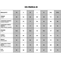 D5 parka misure