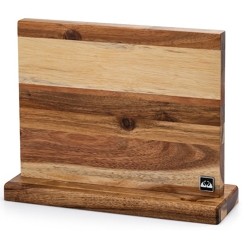 Ceppo portacoltelli vuoto DUE CIGNI - Acacia magnetico - Vendita