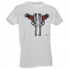 D.FIVE T-SHIRT con pistole luger nel petto