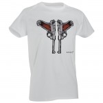 D.FIVE T-SHIRT con pistole luger nel petto