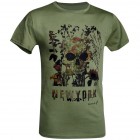 D.FIVE T-SHIRT con teschio e fiori nel petto