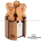 DUE CIGNI Ceppo mini coltelli da Formaggio - Olivo Hdl