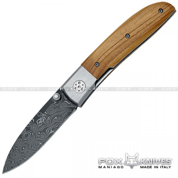 Coltello Damasco FOX ELITE manico Olivo - Vendita coltelli Damasco