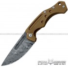 Coltello DESERT FOX Damasco - Bronze titanium chiudibile
