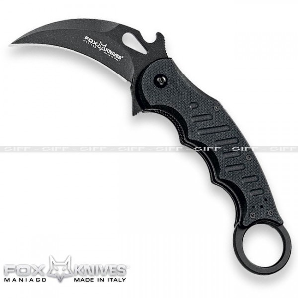 FOX KARAMBIT 479 Coltello militare fighting - G10 black HDL