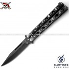 Coltello Butterfly balisong - Manico teschio pirati